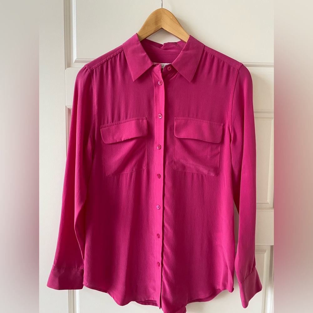 Equipment fuchsia XS silk blouse